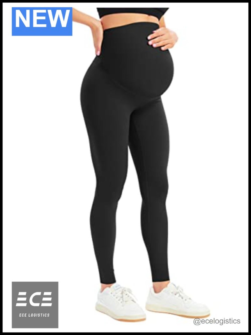 Maternity Leggings Over Belly Nylon Spandex High Rise Workout